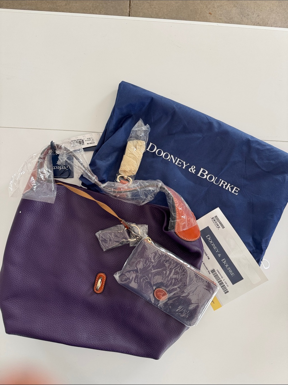 Dooney & Bourke Plum Logo Lock Shoulder Bag